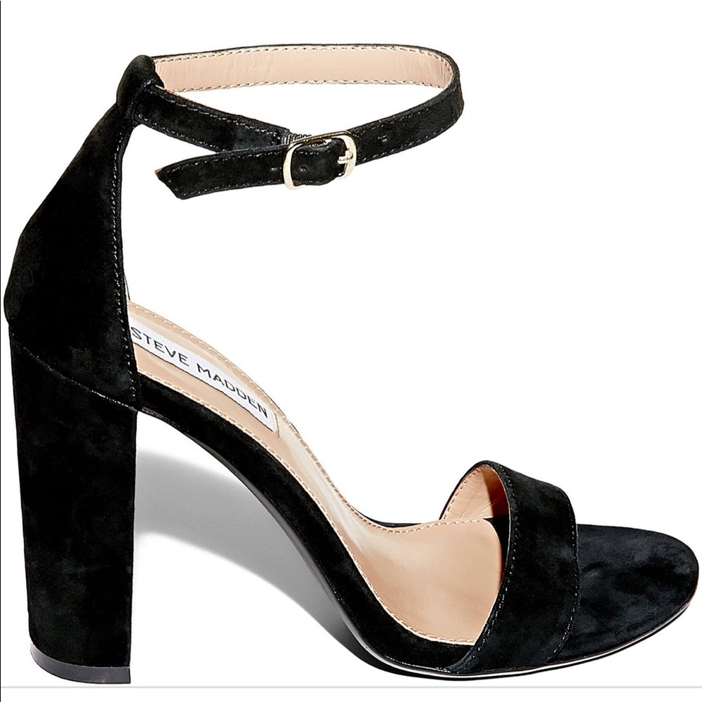 Steven Madden Carrson Black Suede Heels